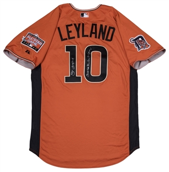 2007 Jim Leyland Game Used, Signed & Inscribed American League All-Star Orange BP Jersey (Beckett)
